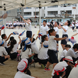 運動会練習で応援