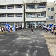 中島中校区小中合同挨拶活動を行いました。